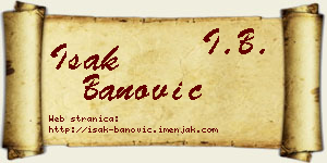 Isak Banović vizit kartica